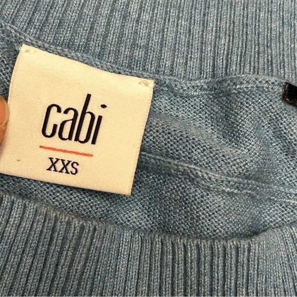 CABI #5007 Cornflower Blue Knit Lounge short sleeve pullover Sweater - Picture 3 of 6